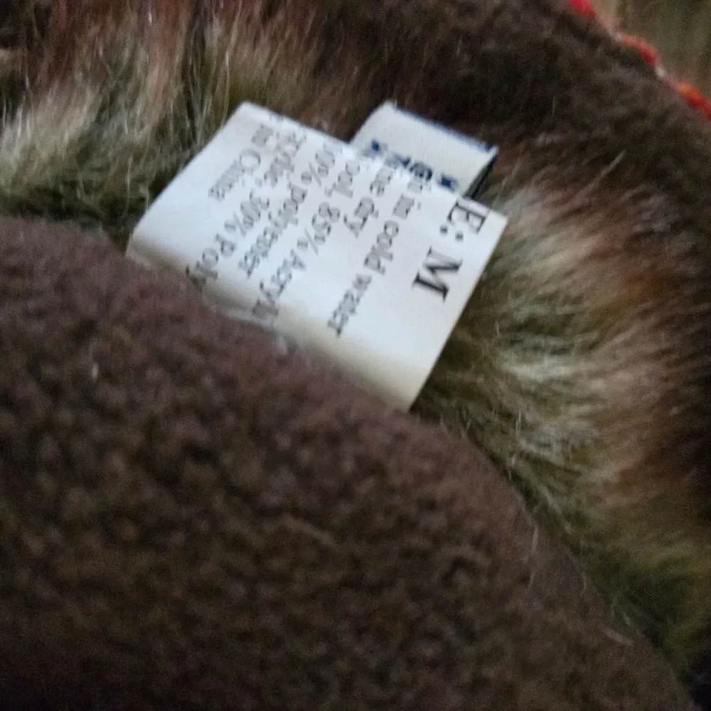 East Side Collection Red Tweed and Faux Fur Doggie Coat
